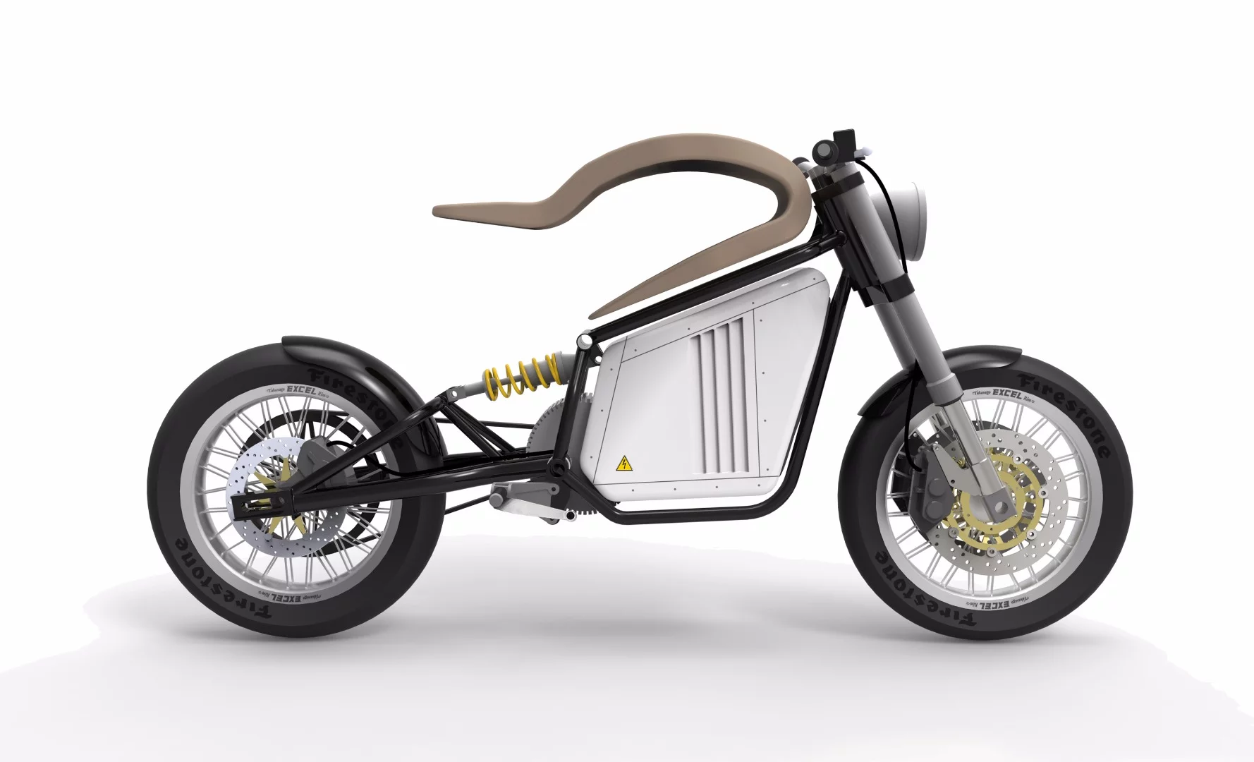 Martin Hulin's e-Raw electric motorcycle: early CAD render
