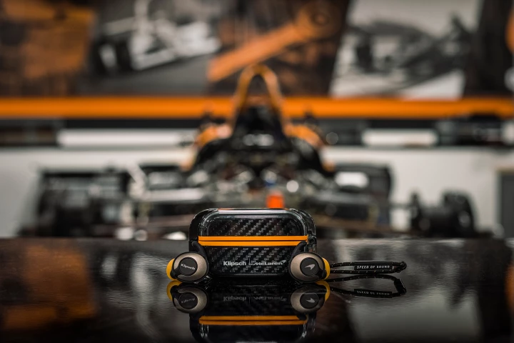 The T5 II Sport True Wireless McLaren Edition earphones are good for up to 8 hours per charge, with the charging case adding another 24 hours