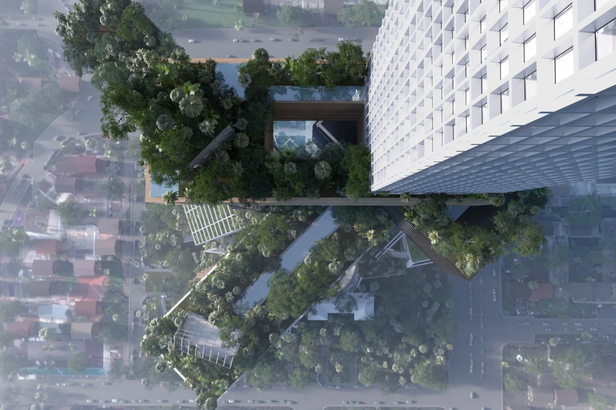 MVRDV's design for Peruri 88 is a re-imagining of the city of Jakarta, 400 meters tall (Image: MVRDV)