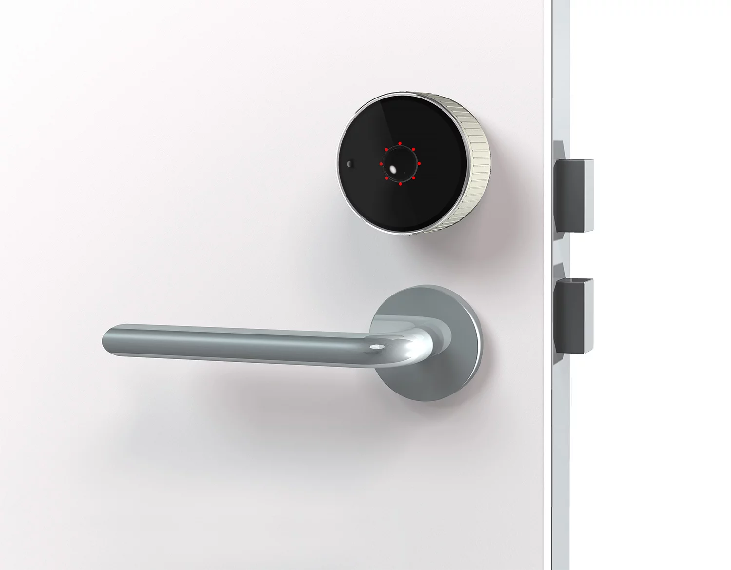 The Danalock electronic lock installs over existing deadbolts and allows multiple users virtual keys through its smartphone app