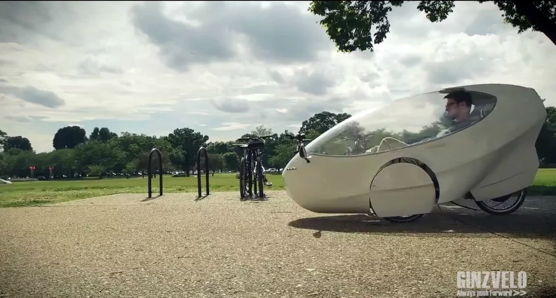 Peter Ginzburg in the GinzVelo prototype