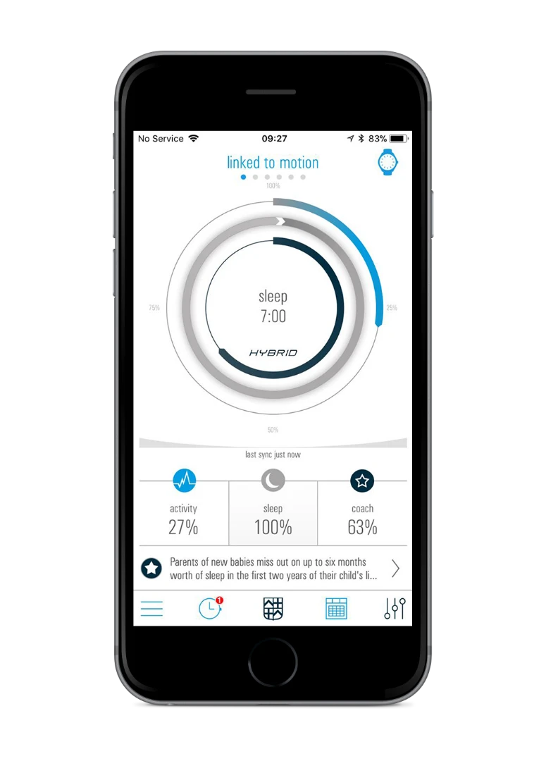 Hybrid app sleep graph