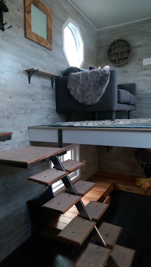 Access to the Tiny Ski Lodge's upstairs lounge