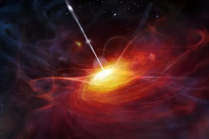 An artist's impression of a quasar (Image: ESO/MKornmesser)