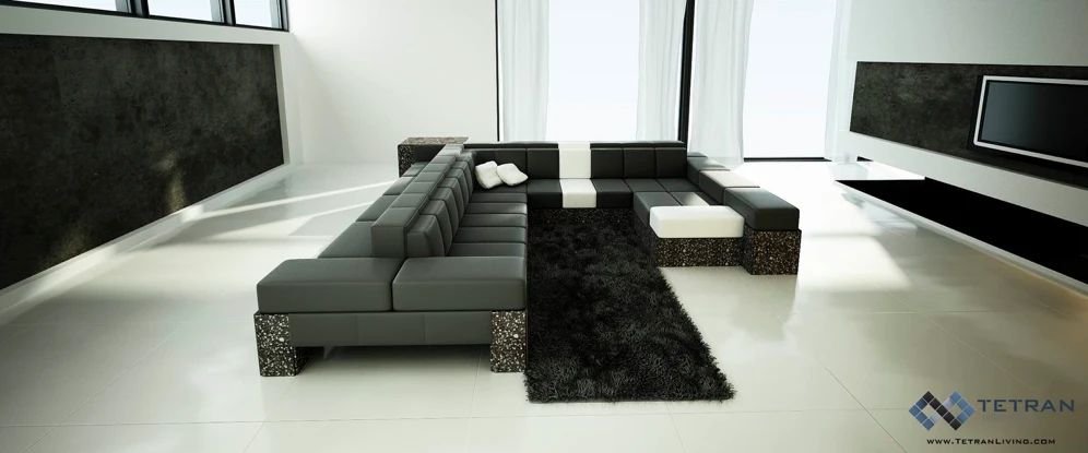 Tetran consists of a variety of standardized modules, blocks and cushions that can be fitted together to create just about any item of furniture you can think of, or even room-filling amalgamations custom designed to suit the user's personal needs
