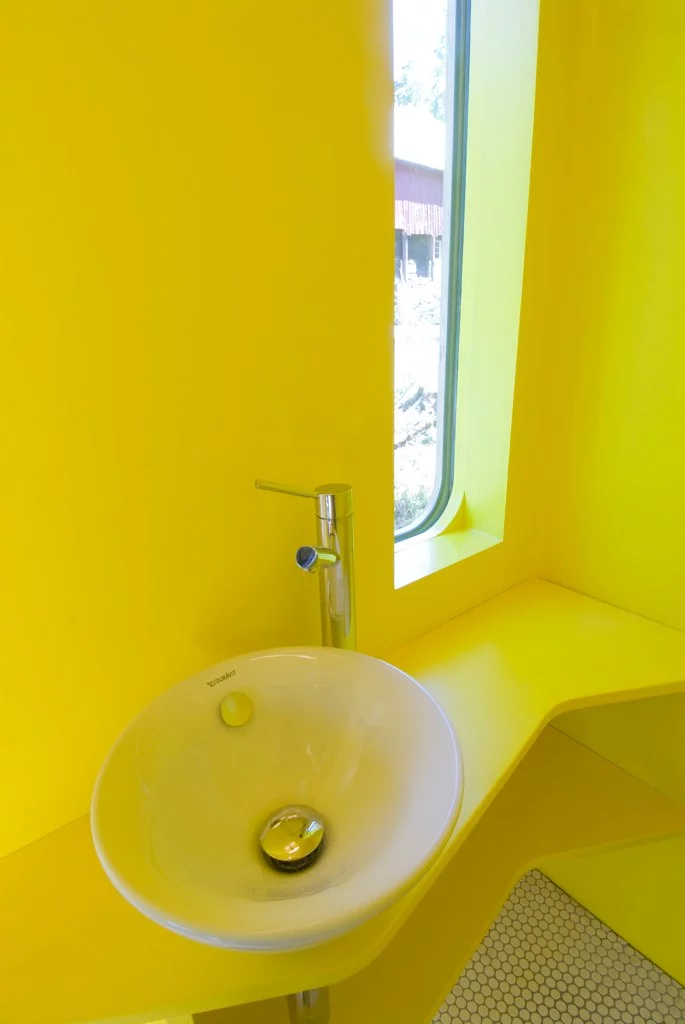 Bright modern bathroom at Juvet
