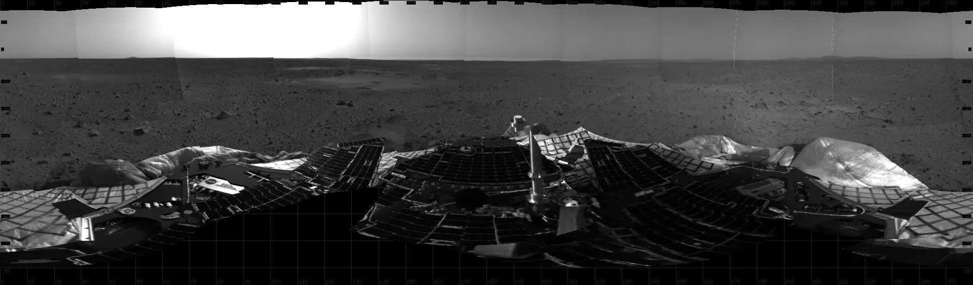 Image from landing platform taken shortly after touchdown and deployment