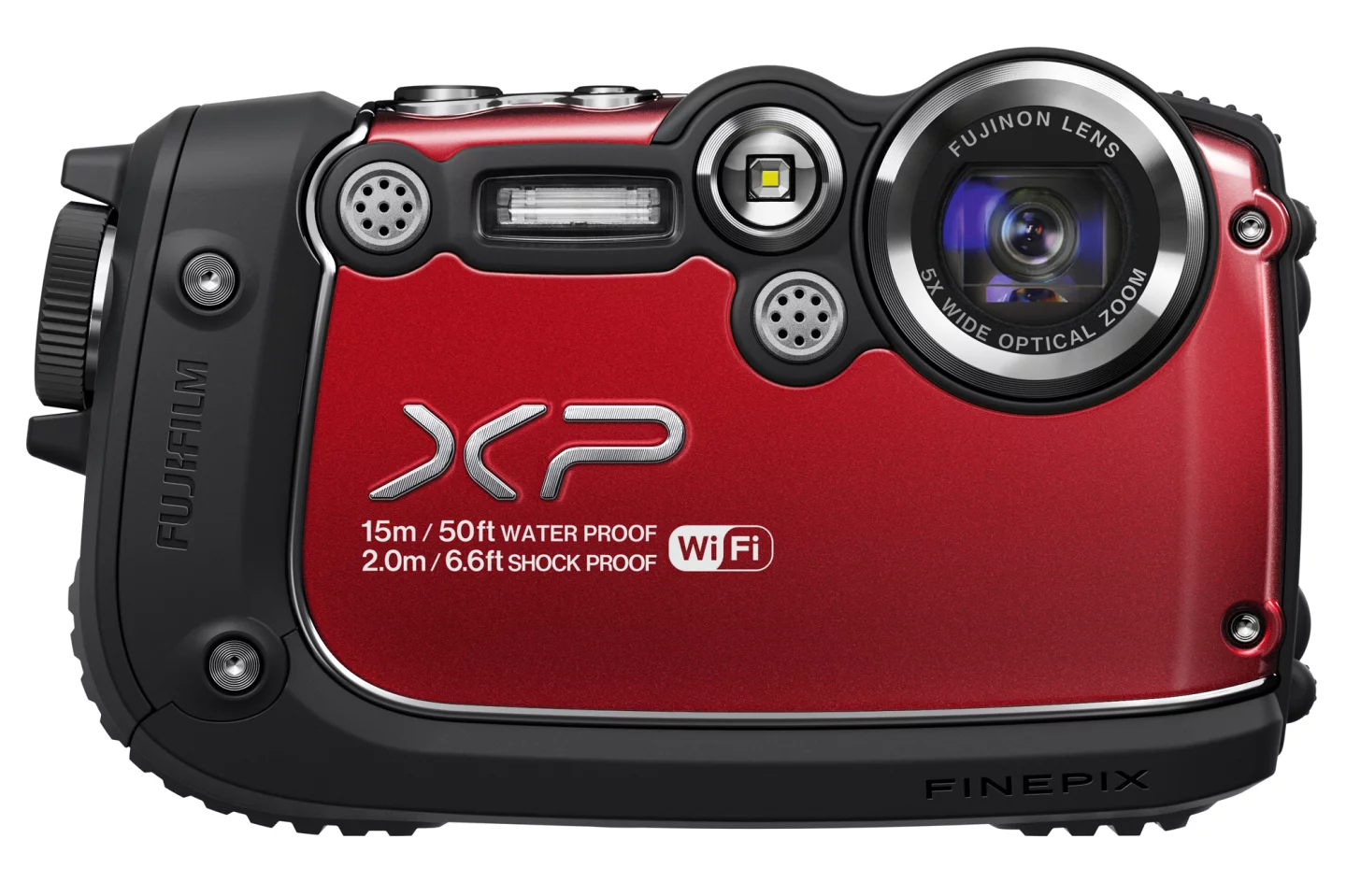 The FinePix XP200 boasts wireless features for transferring photos and videos to smartphones, tablets and PCs