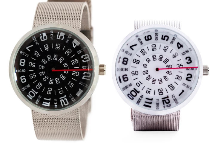 The Visus Watch from Mykonos Design features a stationary hand capable of accurately telling the time