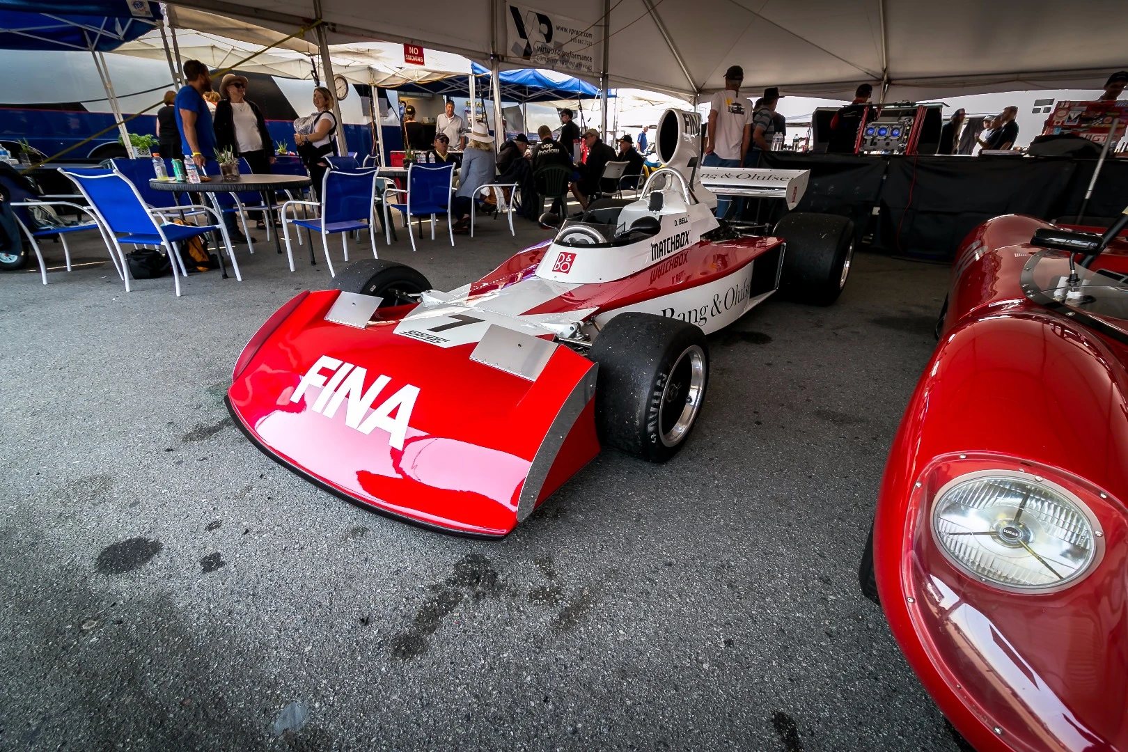 1974 Surtees TS16 out of the UK runs a 3.0 liter 465 HP Cosworth and weighs a scant 1275 lbs