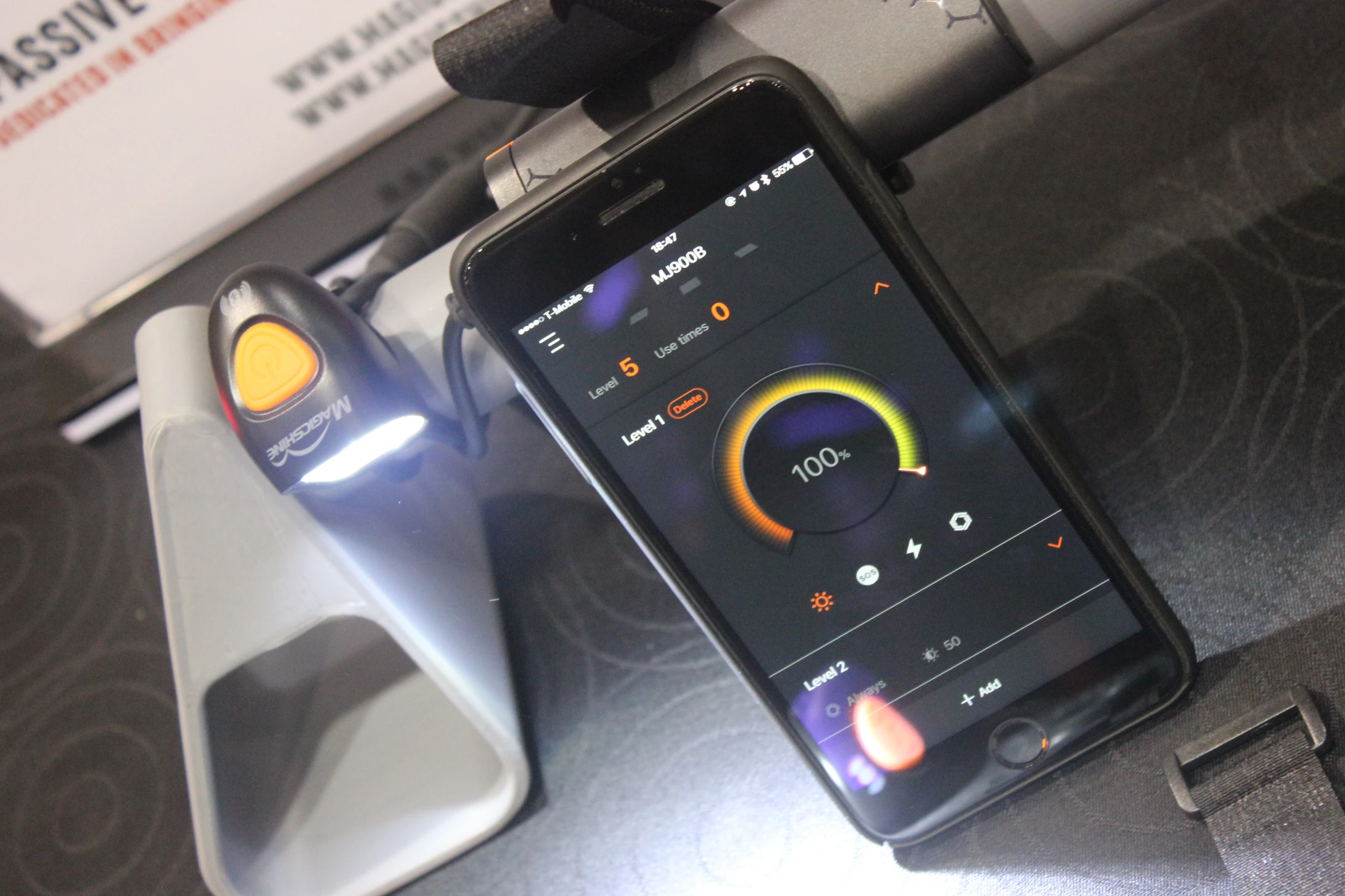 This headlight from Magicshine is wirelessly controlled by a smartphone app