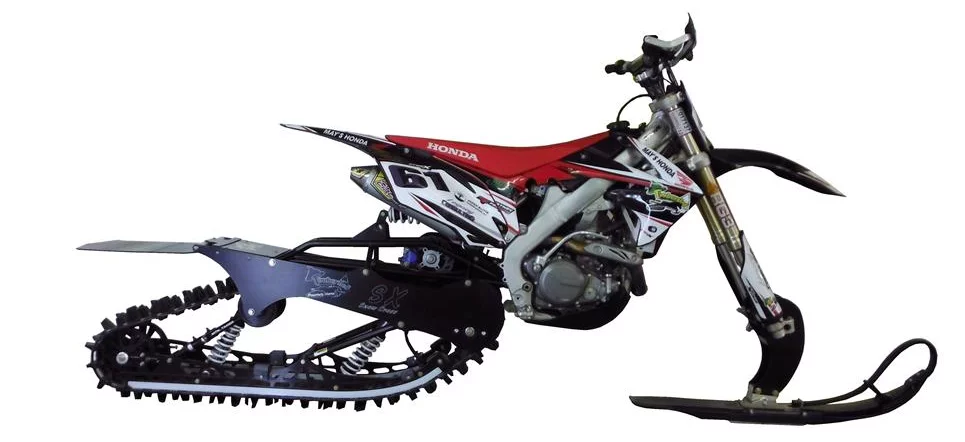A Honda CRF450 with the Snow Cross kit