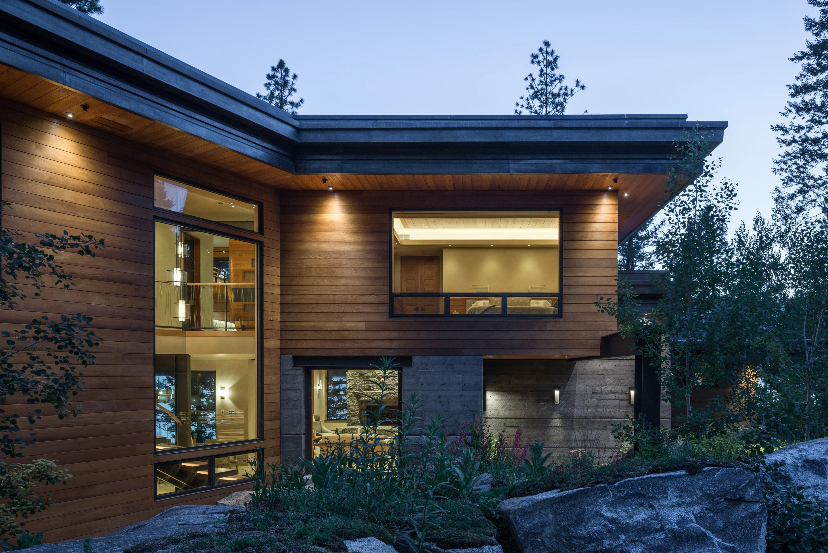 The Cliff House, by McCall Design & Planning, is finished with a teak facade
