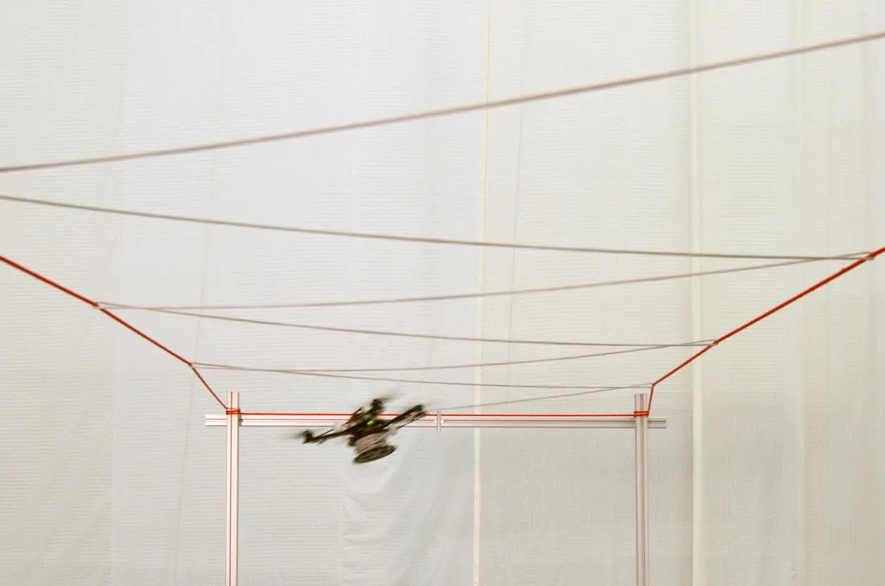 Researchers at ETH Zurich are investigating how drones could be used to build tensile structures (Photo: Professorship for Architecture and Digital Fabrication, ETH Zurich and Institute for Dynamic Systems and Control, ETH Zurich)