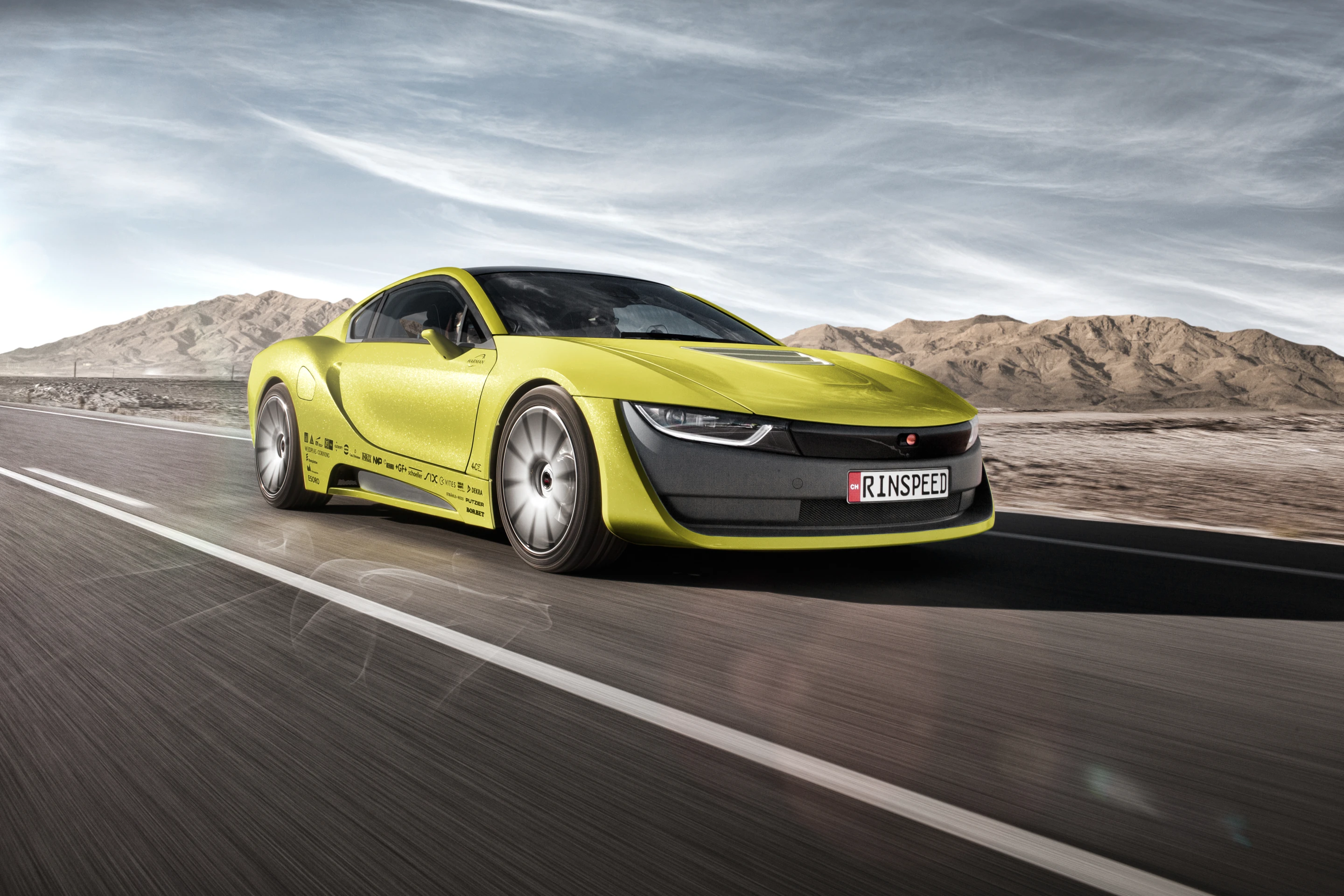 Depiction of the Rinspeed Etos concept on the road