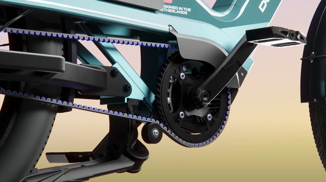 The Crate uses a combination of Bafang mid-drive, Enviolo CVT and Gates Belt Drive