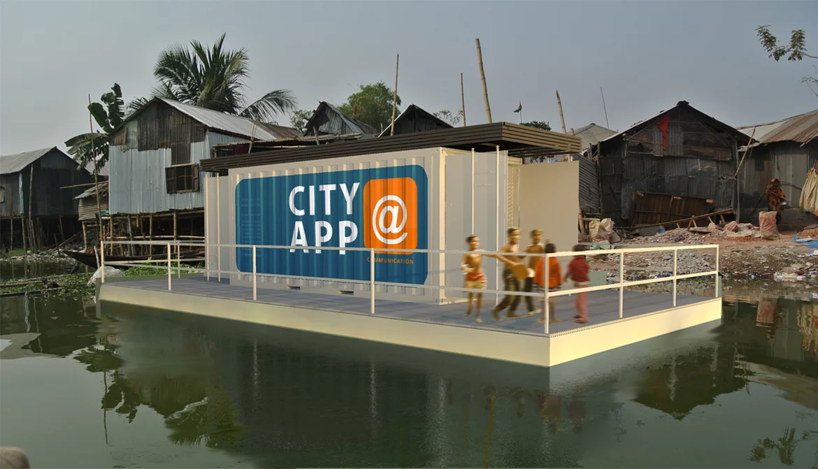 Much like an app adds a feature to your smartphone, the Floating City Apps are designed to be modular add-ons to cities with a variety of different uses. The first batch will be delivered to Dhakar very soon