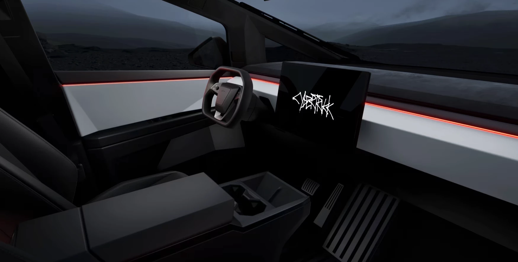 Super clean, simple cockpit with 18.5-in infotainment screen