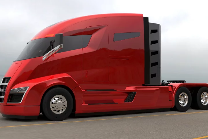 The One Semi has a large, aero-optimized driver's cab