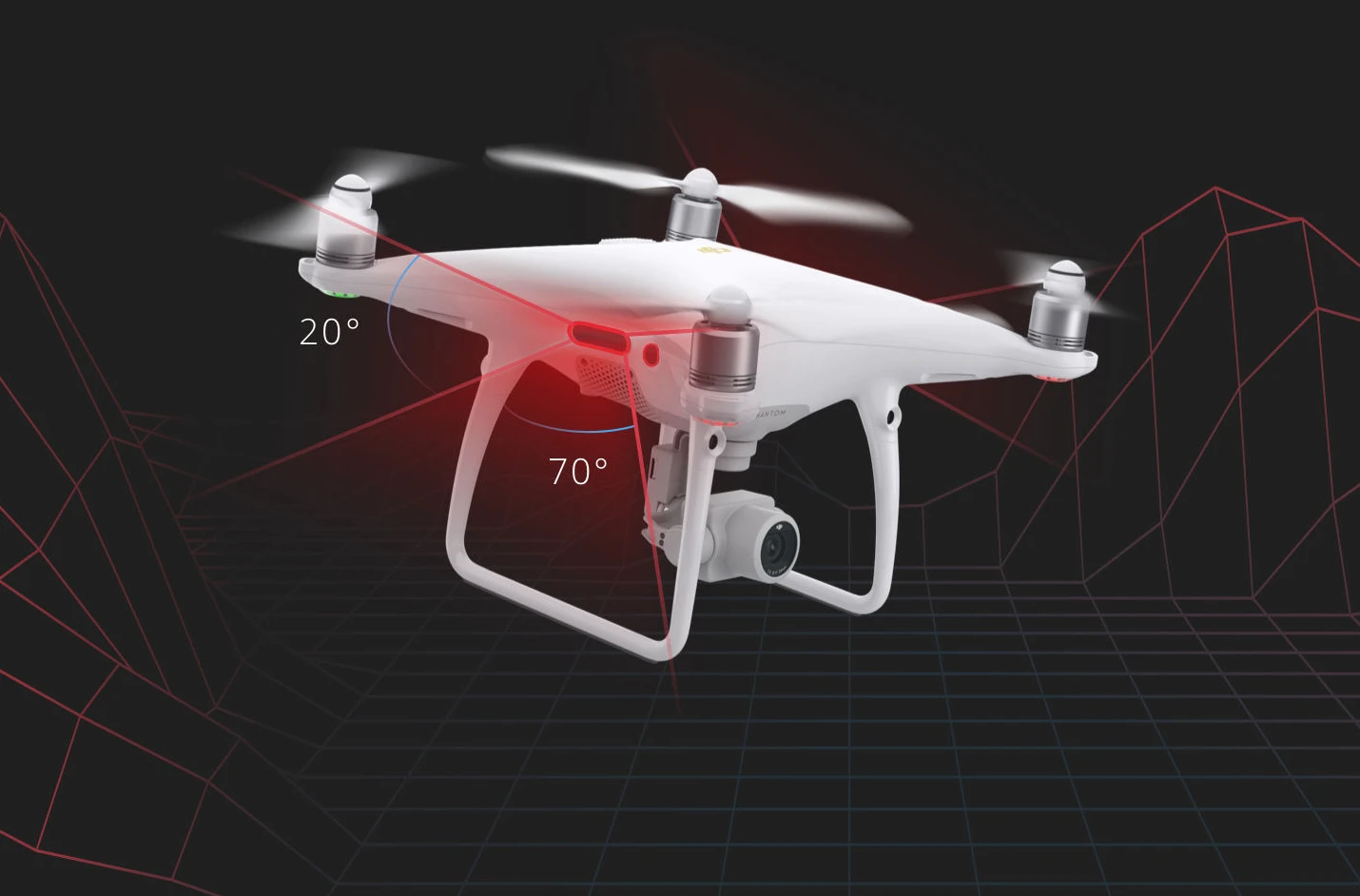 The new Phantom is the first DJI drone to incorporate an infrared sensing system