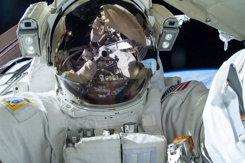 Astronaut Terry Virts tweeted this image on March 1, 2015 with the words, "Still thinking about that #awesome spacewalk yesterday with #AstroButch (fellow astronaut Barry "Butch" Wilmore)