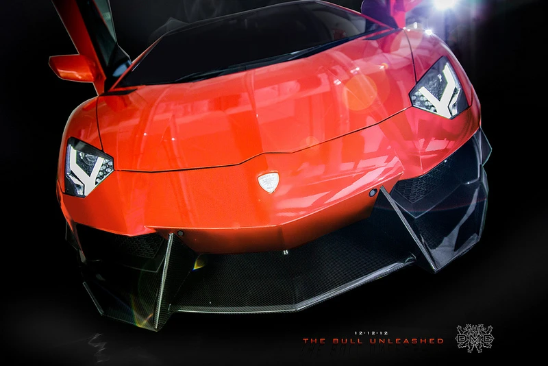 The new front bumper was inspired by the Aventador J concept