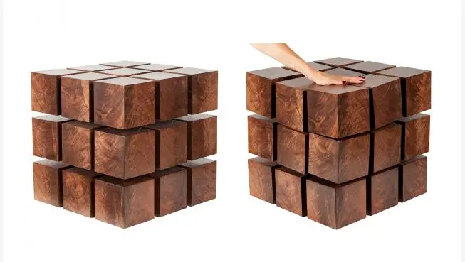 The cubes compress together when pressure is applied