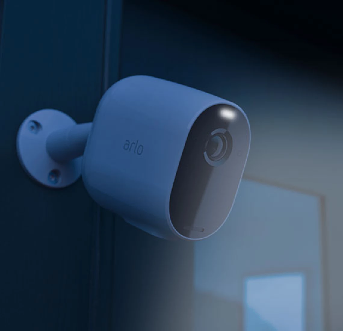 A motion sensor floodlight helps you get your key in the keyhole, as well as lighting up the area for full-color night footage