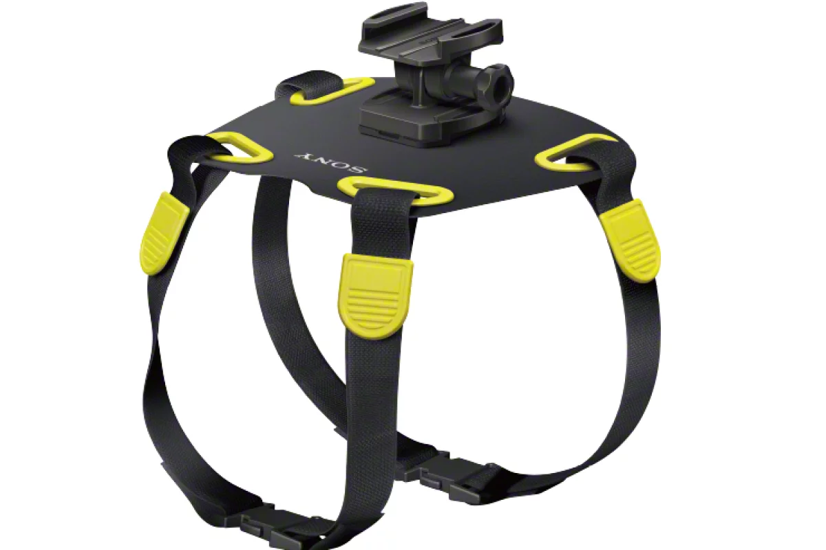 The AKA-DM1 is a dog harness which, when paired with a Sony Action Cam, allows you to view the world from your pet's perspective
