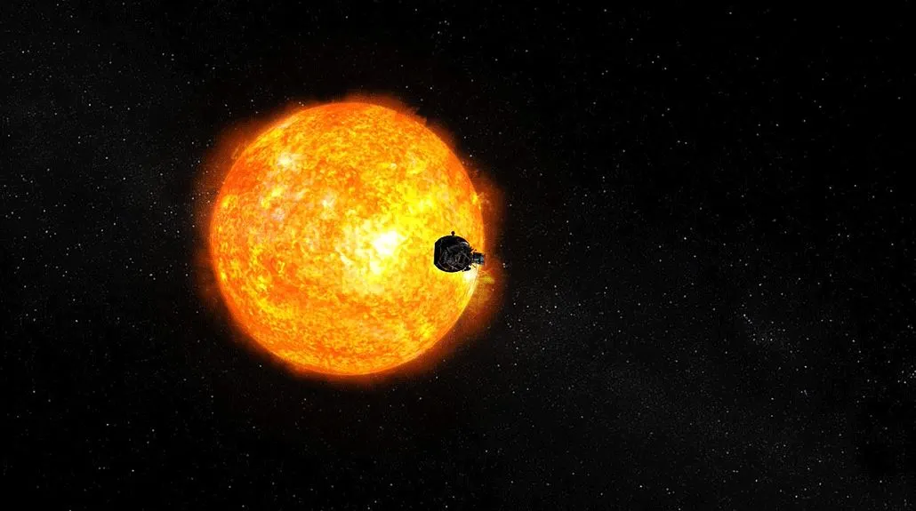 Artist's concept of the Parker Solar Probe approaching the Sun