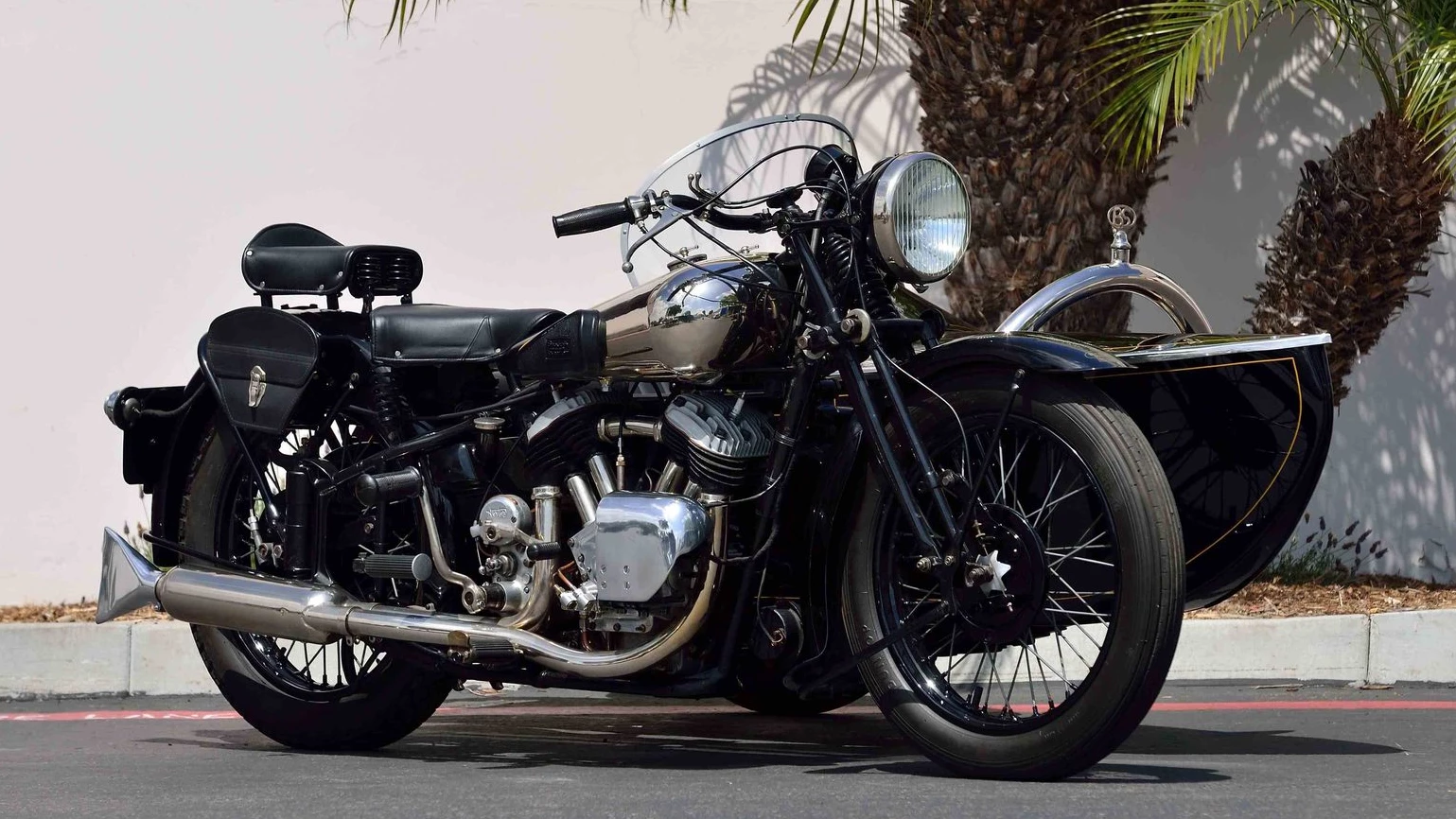 This 1939 Brough Superior 11-50 outfit fetched the equal highest price paid for a motorcycle in Monterey Car Week 2016, and despite that, a bargain. Part of the Venter Collection, fully documented and the very first (Serial #101) Alpine sidecar. It was estimated to sell for between $275,000 and $350,000. More pics in the gallery.