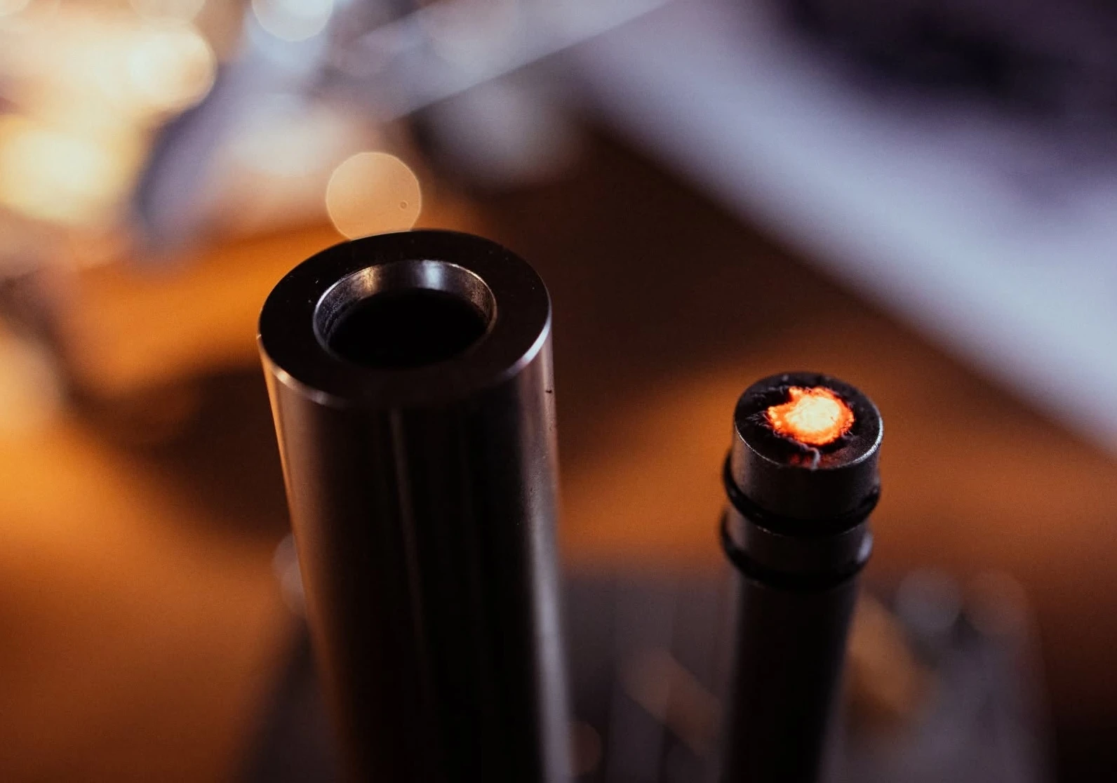 The two Aviator's Ember fire piston components work together to make fire out of the heat of compressed air