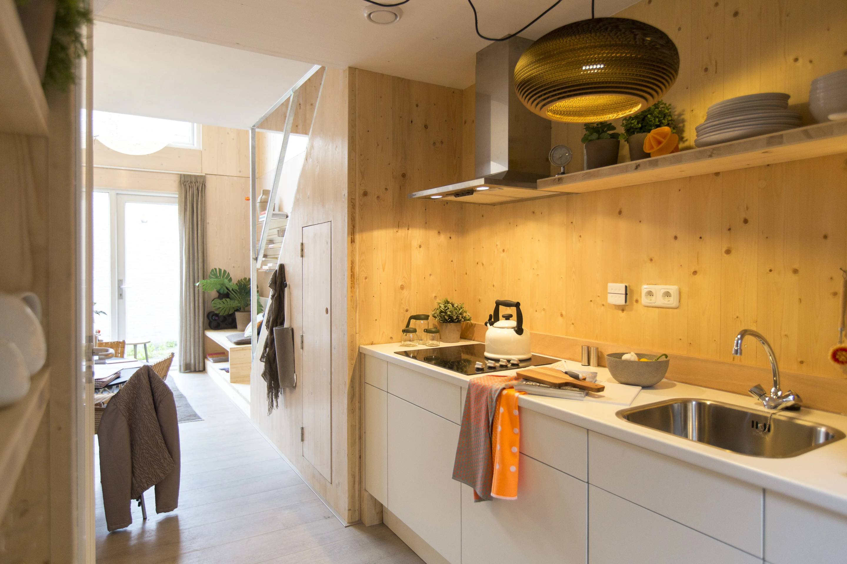 The kitchen area