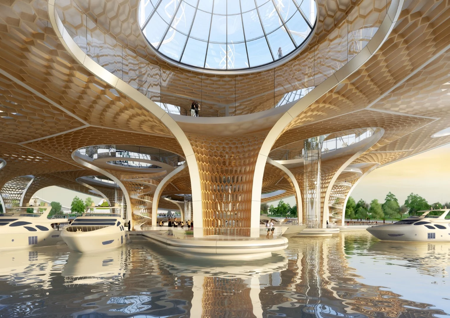 Manta Ray would be located in Seoul, South Korea, and would float in place to deal with seasonal flooding