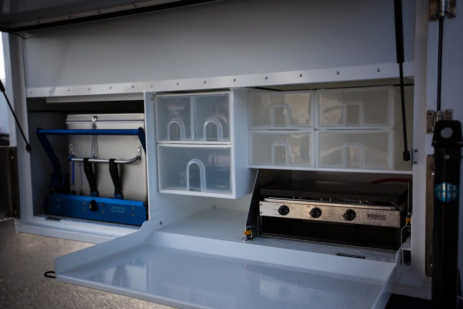 A look at the Gecko Camper's kitchen area