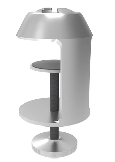 The Mount clamps onto a desk or object, allowing the robot to hold itself up or grasp items