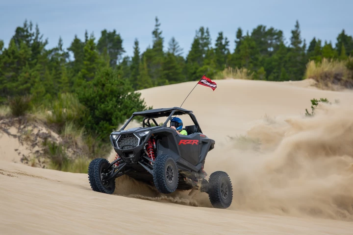 The author gets wheels off the ground in the forested dunes of Oregon's Coos Bay