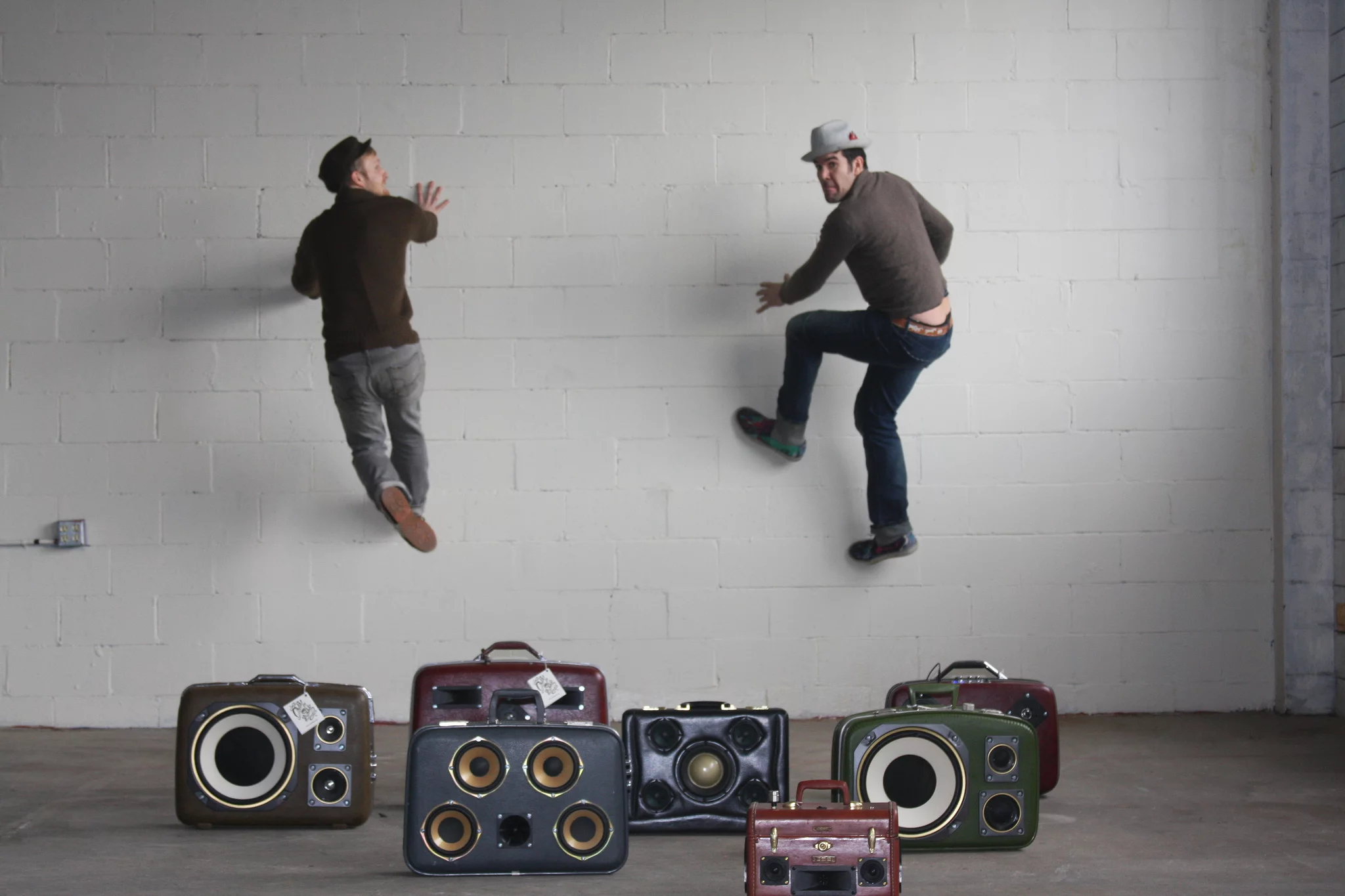 Brothers Ezra and Alex Cimino-Hurt marry classic electronics with vintage luggage to produce stunning, hand-built, one-of-a-kind Case of Bass portable sound systems