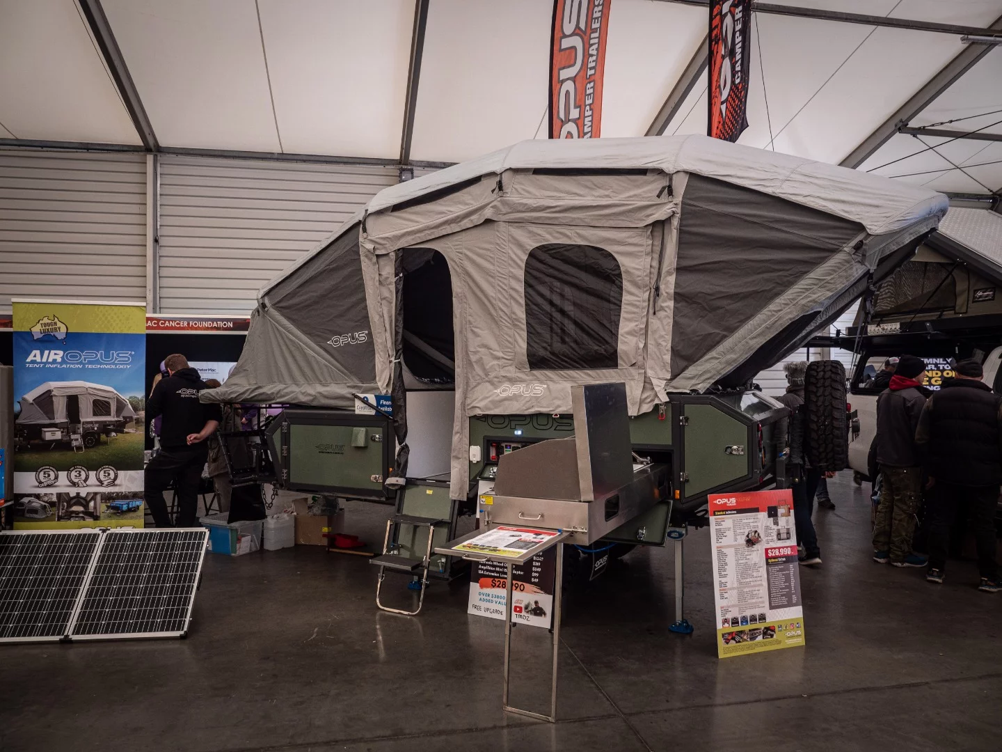 The Air Opus OP2 inflatable camping trailer, at AU$28,990, pops up into an absolutely cavernous living space in a minute or two, and is still a dazzling standout