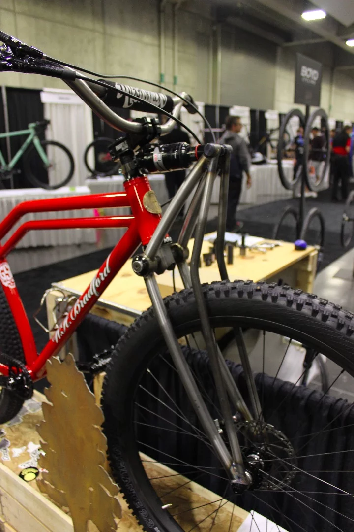 An experiment from WH Bradford Designs – using a rear shock to suspend a front fork