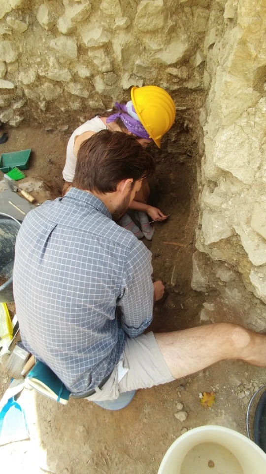 Jordan Wilson and David Pickel, removing the remains