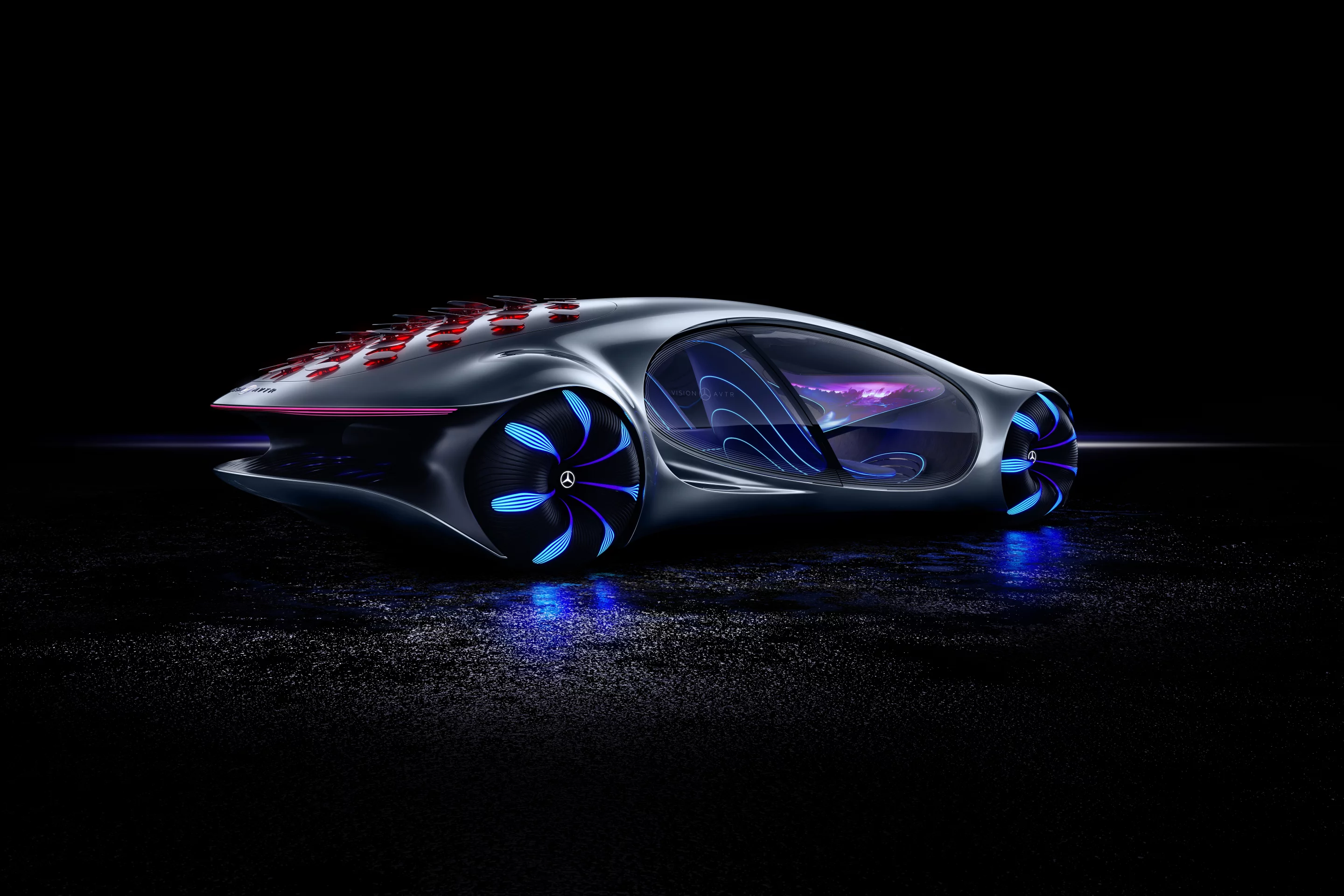 With its bulging illuminated tires, communicative rear scales and large glass doors, the Vision AVTR has been loaded with fanciful features since its initial 2020 debut; the brain computer interface becomes the newest
