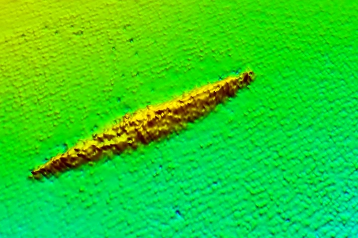Survey data showing HMAS AE1 on the sea bed