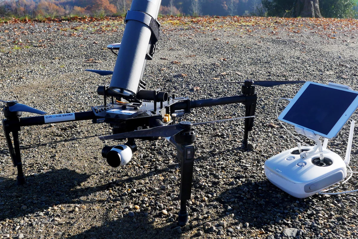 The Drone Spray Hornet with canister loaded
