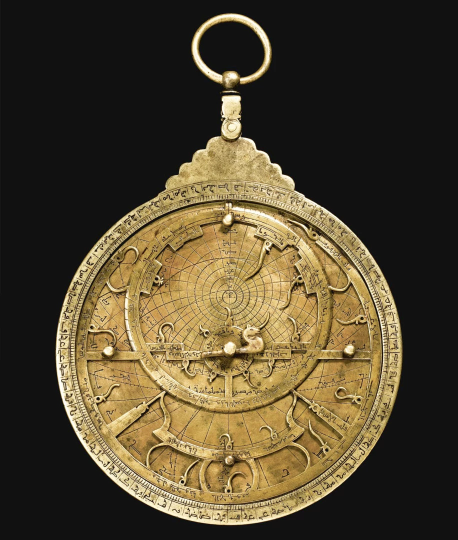 This brass astrolabe was made by Muhammad ibn Ahmad al-Battûtî in Morocco, circa 1757, and sold for £421,250 ($729,021) at a Sotheby's (London) auction in October, 2008.