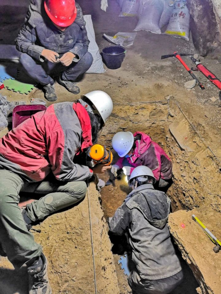 The team conducting later excavations in Baishiya Karst Cave