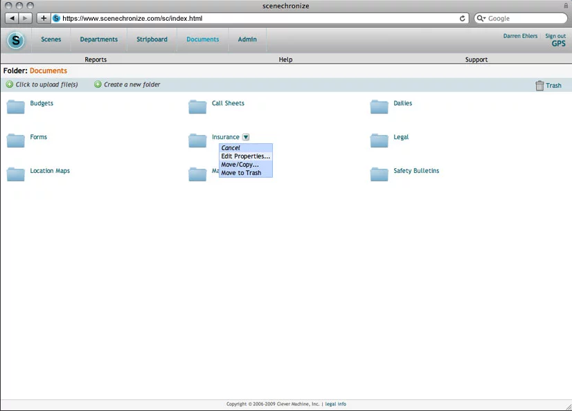 The document library on scenechronize