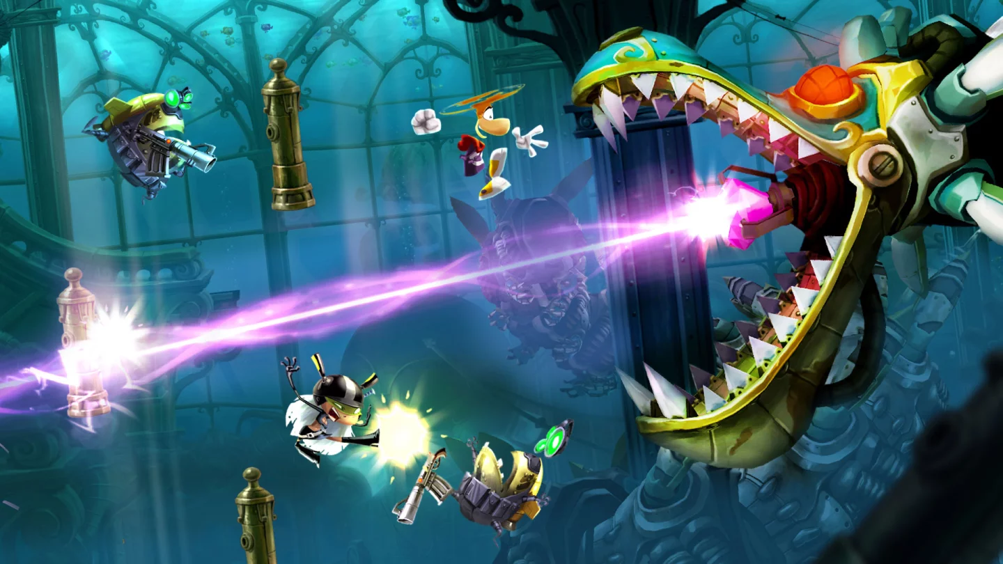 Gameplay screen from Rayman Legends on the Vita