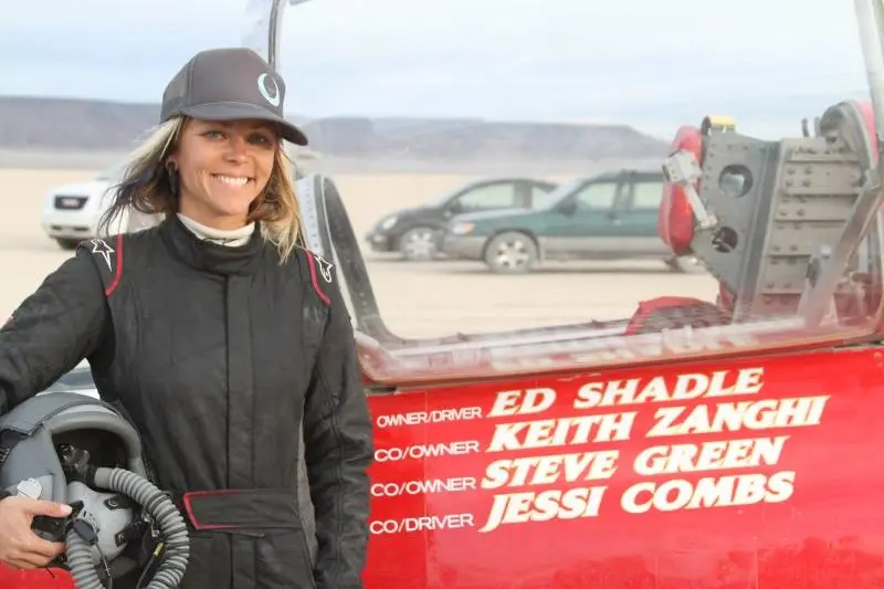 Under FIA rules Jessi Combs qualifies as the "fastest woman in the world" in a four wheel car