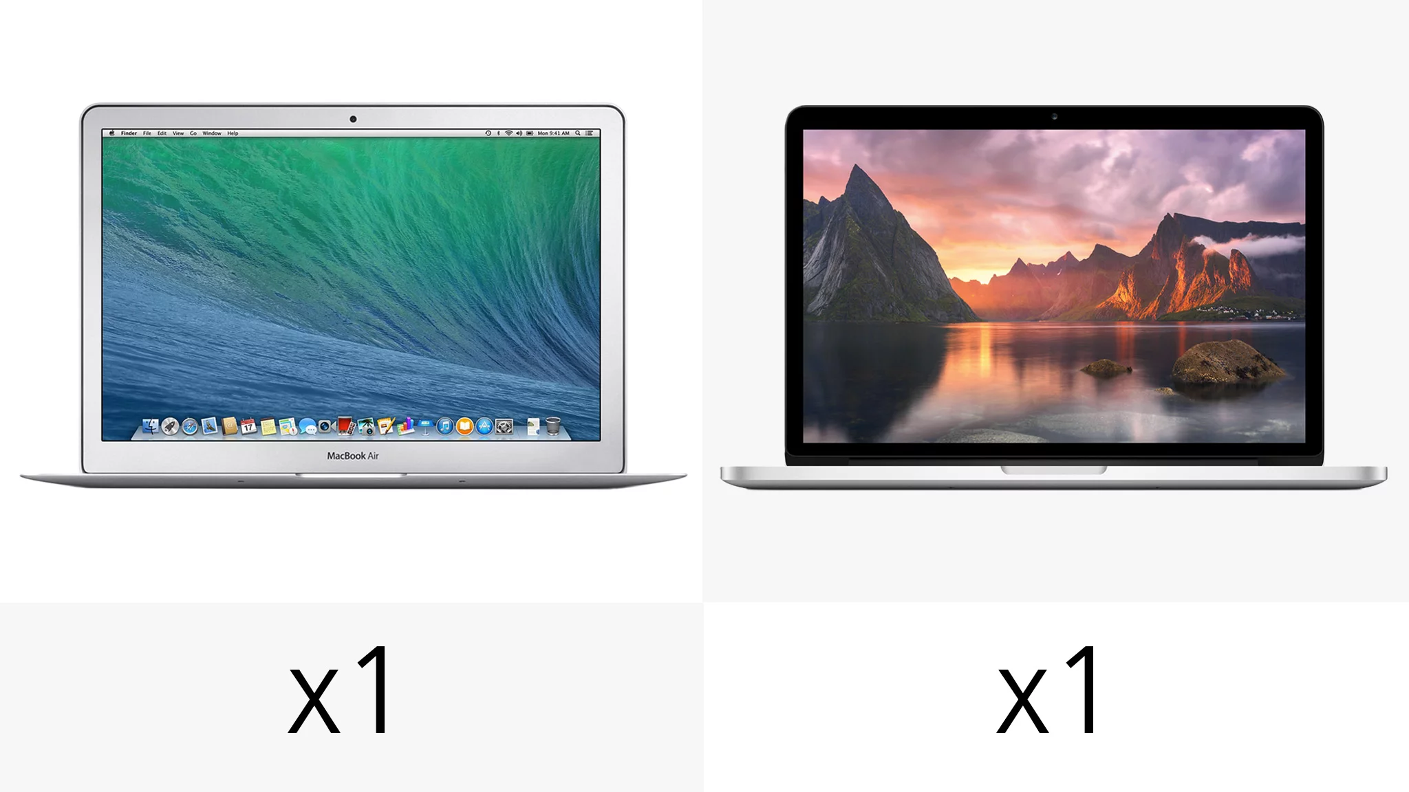 Both MacBooks have an SD reader